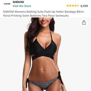 NWT Black and white Two-piece bathing suit